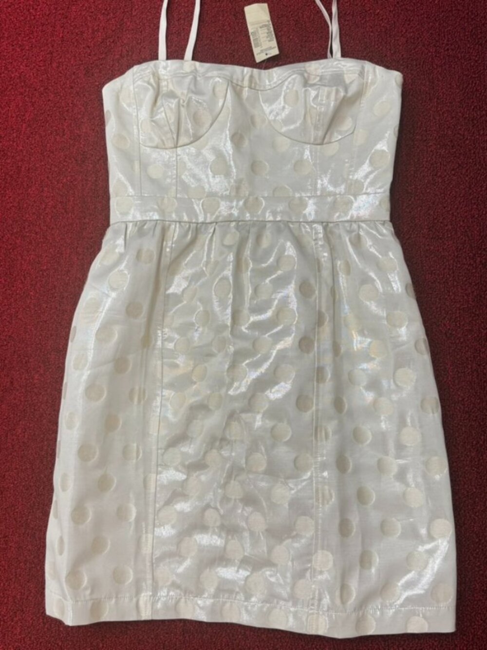 NWT American Eagle Women's Dress Shiny Pearl Removable Straps Strapless - Sz 4